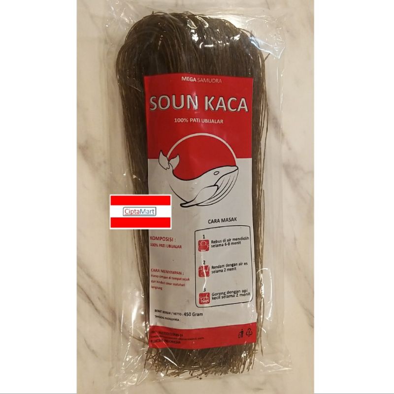 

Soun Kaca Japchae Korean Glass Noodle Mega Samudra 450gr