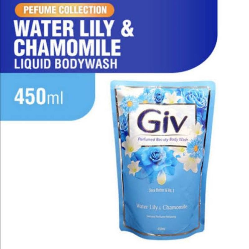Giv Sabun Mandi Cair Water Lily & Chamomile Refill 450ml / Giv Body Wash