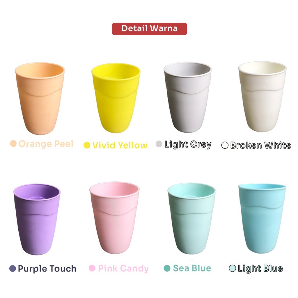 Gelas Minum Plastik Warna Pastel Macaron 400ml