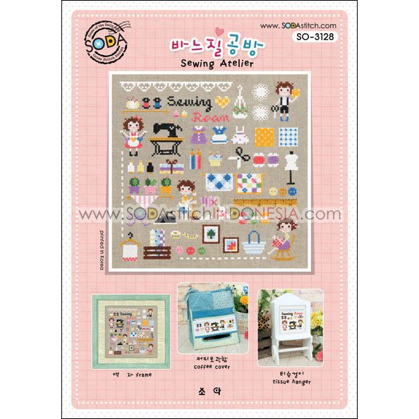 Paket DIY Craft Sulam Kristik Strimin Cross Stitch Sodastitch SO-3128 - Sewing Atelier Alat Jahit