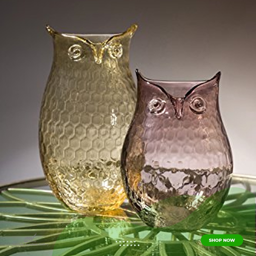Jual Small Ambra Glass Owl Vase Shopee Indonesia