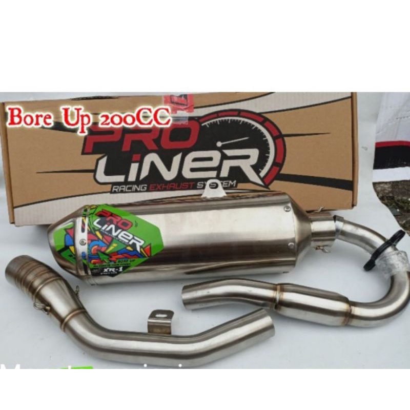 KNALPOT PROLINER SR1 KLX BORE UP 200CC FULL SYSTEM