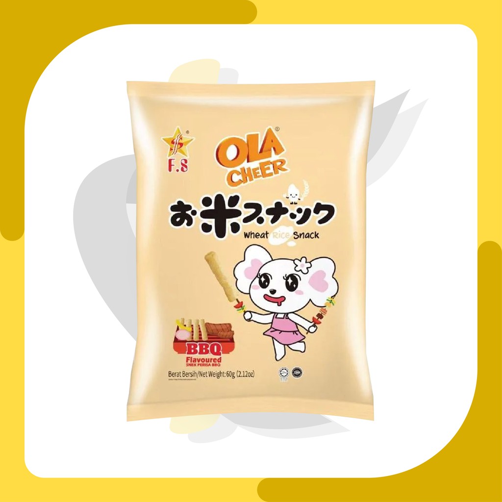 

Snack Import Malaysia | Ola Cheer Camilan Wheat Rice / Gandum Rasa BBQ 60gr