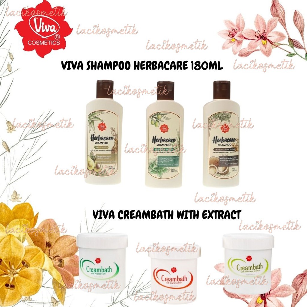 ✨LACIKOSME✨ VIVA SHAMPOO CONDITIONER HERBACARE / CREAMBATH PERAWATAN RAMBUT BERMINYAK KETOMBE RONTOK