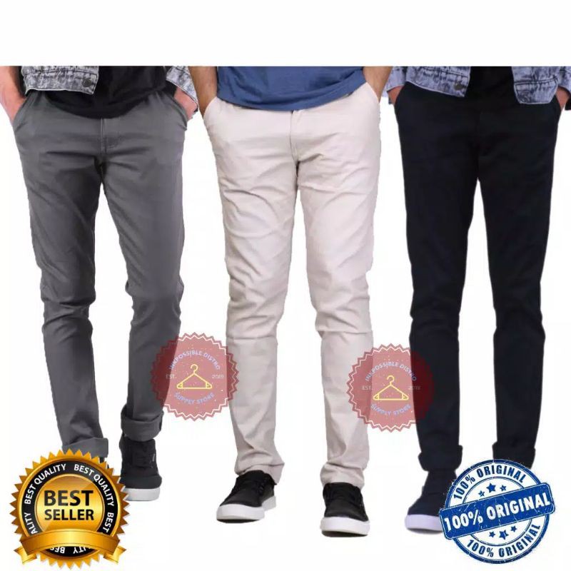 CELANA PANJANG COWOK KATUN CHINOS PREMIUM SKINNY