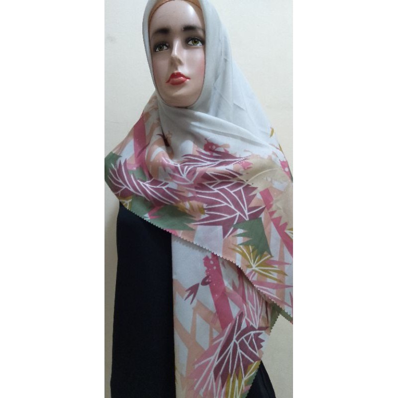 jilbab segiempat motif azara lasercut