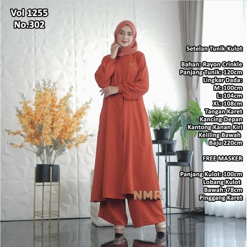 Set Tunik Kulot cantik Rayon Crinkle Premium#NMR by Namira#Terracota#NMR asli