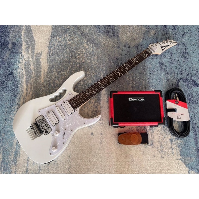 Paket Gitar Ibanez Jem Flower Warna Putih