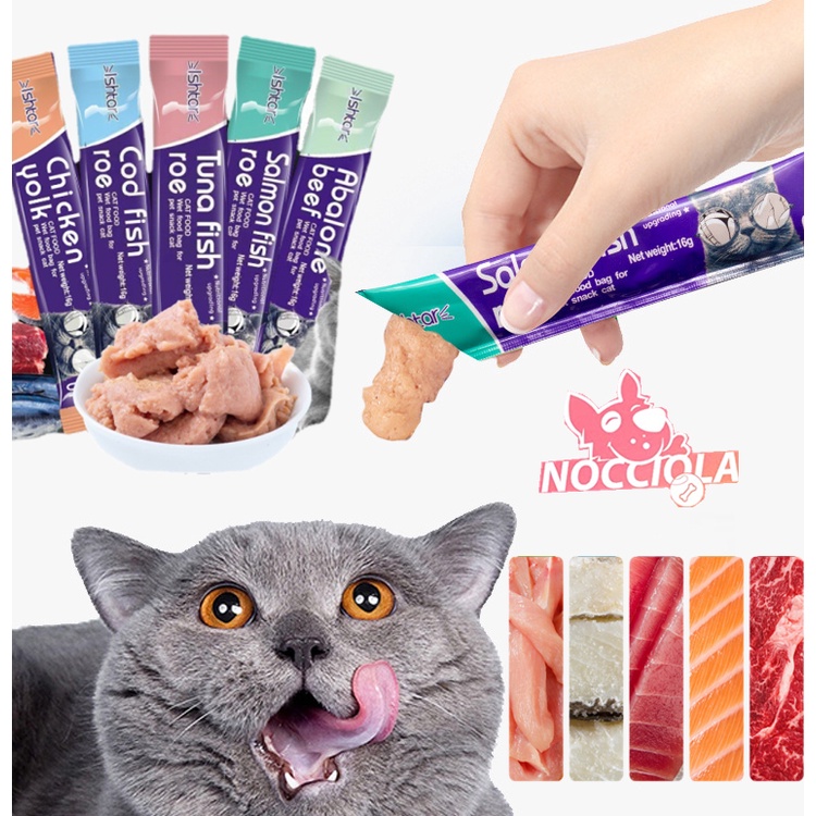 Snack Kucing snack hewan peliharaan cat strip 16g/strip kuing kecil dan kucing besar snack pengemukan kucing pelengkapa hewan peliharaan