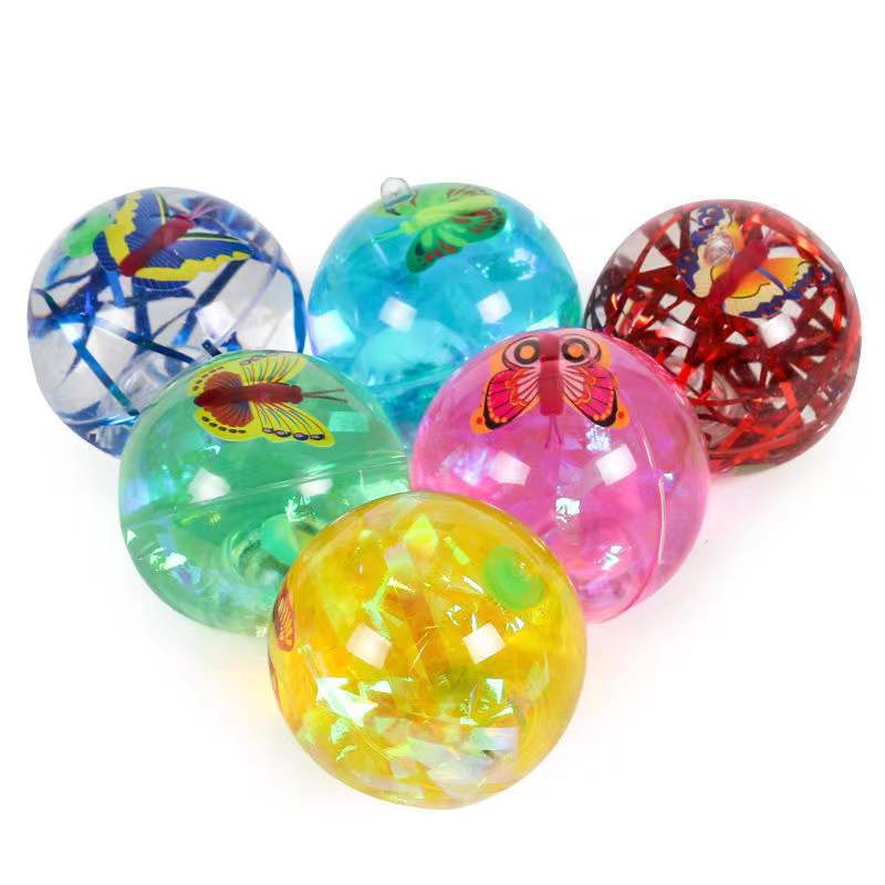 SB168 Mainan Anak Bola Bekel LED Bola Karet Air / Super Glitter Ball Water Ball