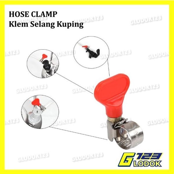 Klem Selang Pipa Kran Air LPG Penjepit Kuping Stainless Hose Clamp