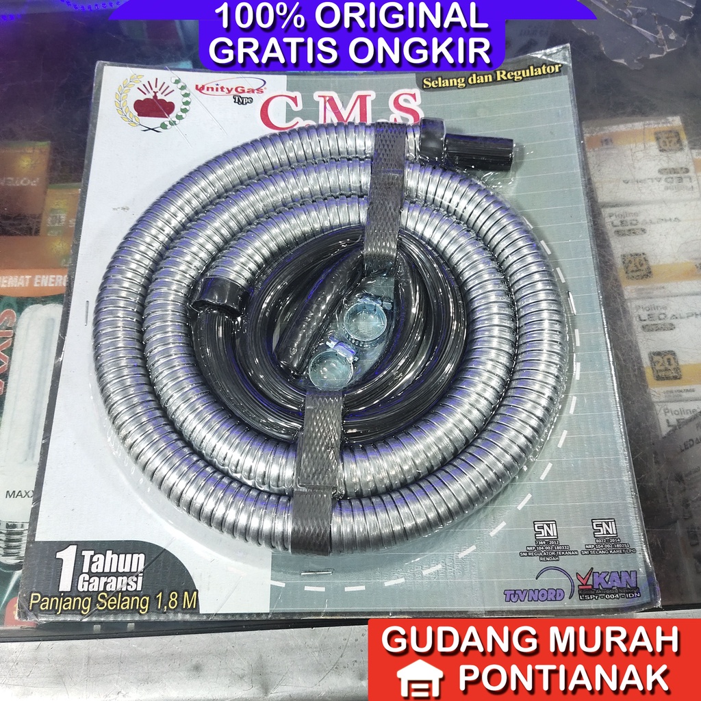 Selang Gas SCORE berlapis metal pelindung selang gas / CMS HANYA SELANG tanpa Regulator