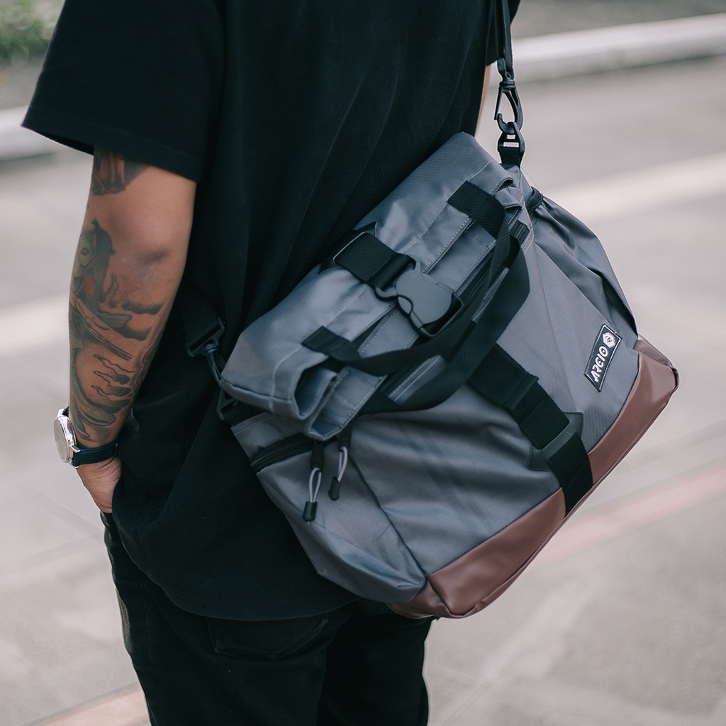 KANO GREY |MNM x ARCIO| Tas Selempang Pria Multifungsi Tas Jinjing Tote Sling Bag ORIGINAL