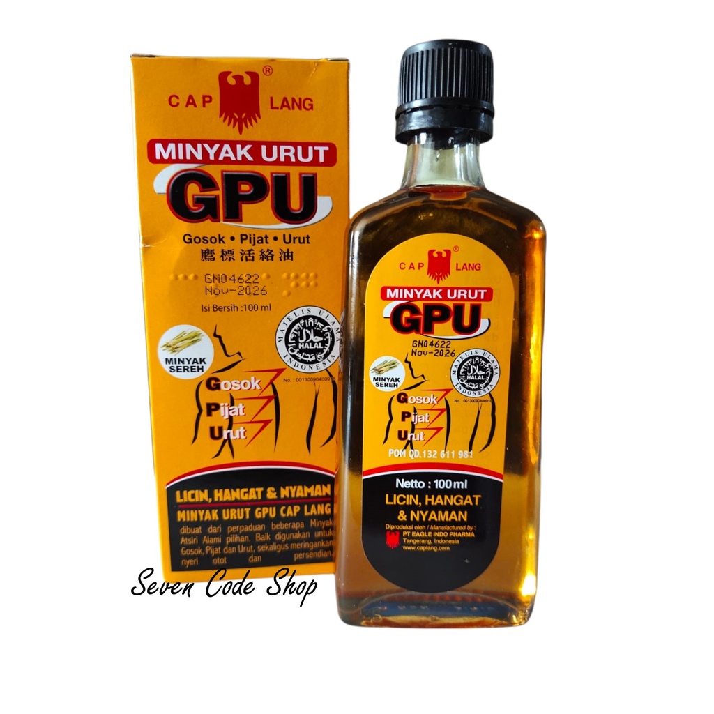 100 Minyak Urut GPU Caplang 100ml - GPU Cap Lang