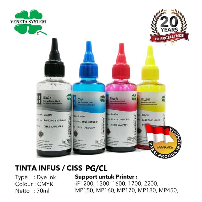 TINTA REFILL ISI ULANG BOTOL INFUS CANON PG/CL 70 ML BLACK / COLOR