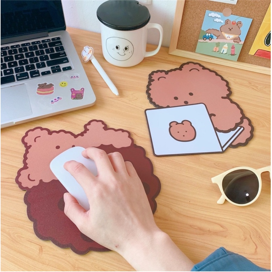 MOUSE PAD MOTIF BERUANG LUCU / MOUSEPAD KARTUN / MOUSE PAD ANTI SLIP ESTETIK KARAKTER KARTUN / KOREAN BEAR MOUSE PAD / ALAS MOUSE / MOUSE PAD BEAR SERIES / MOUSE MINI / MOUSE PAD KOREA