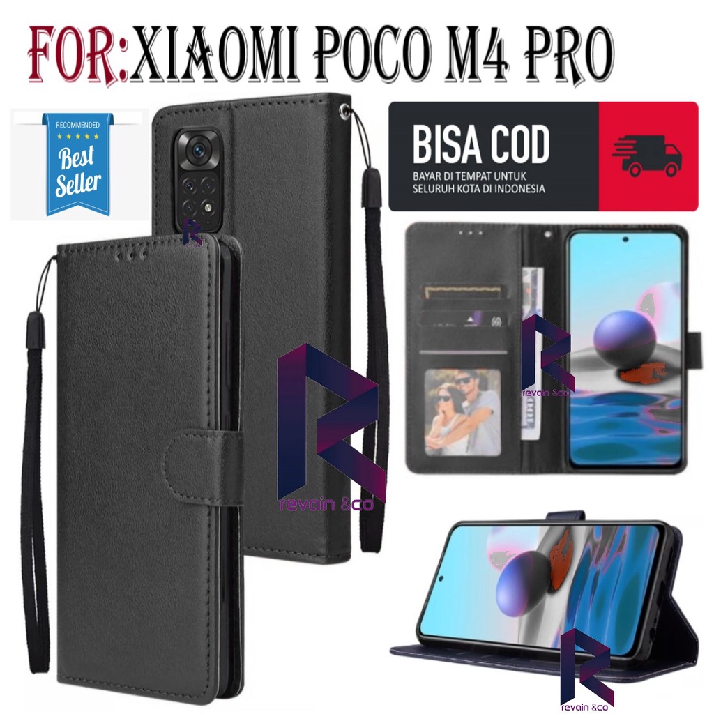 FLIP COVER XIAOMI POCO M4 PRO CASING FLIP WALLET LEATHER KULIT PREMIUM SARUNG BUKA TUTUP FLIP CASE XIAOMI POCO M4 PRO