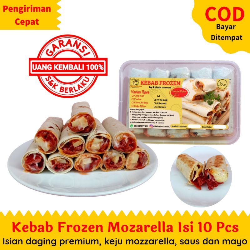 Jual Kebab Mozarella Frozen Isi 10 Isian Keju Mozarela Full Dan Daging