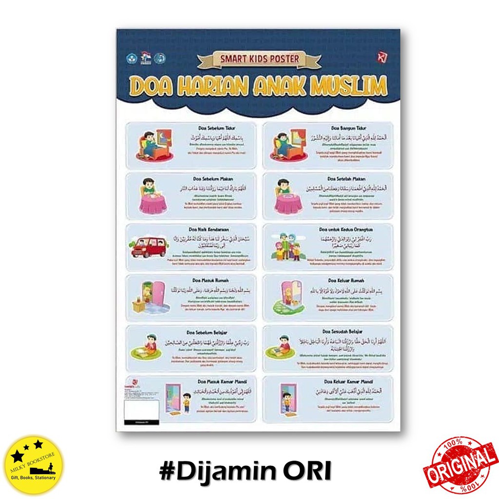 Smart Kids Poster Doa Harian Anak Muslim Full Color