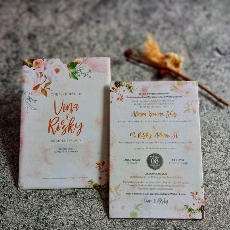 UNDANGAN SINGLE HARD COVER /UNDANGAN MURAH/UNDANGAN ELEGANT