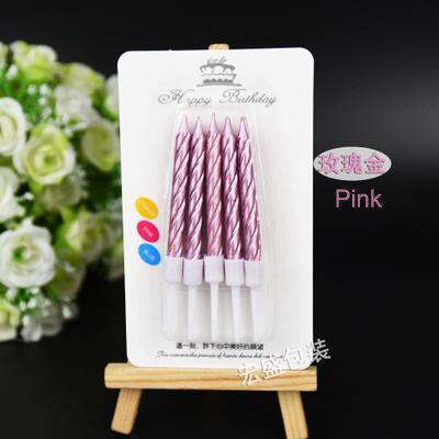 Lilin Ulang Tahun Spiral / Ulir Pendek Warna Metalik / Pastel isi 10 pcs - MKM