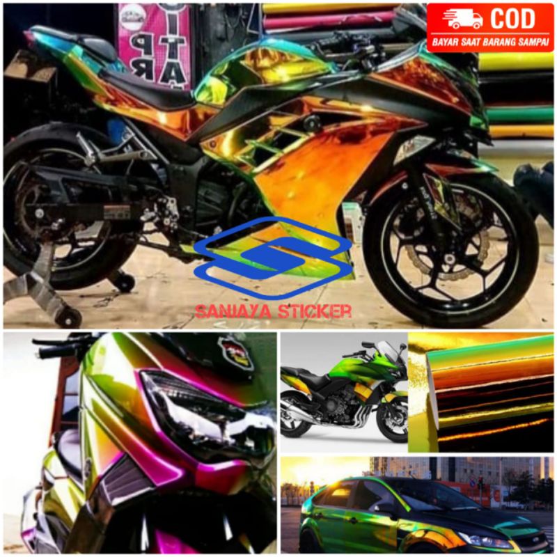 Sticker scotlite bunglon chameleon chrome mirror skotlet motor scotlet bunglon emblem sctiker motor 