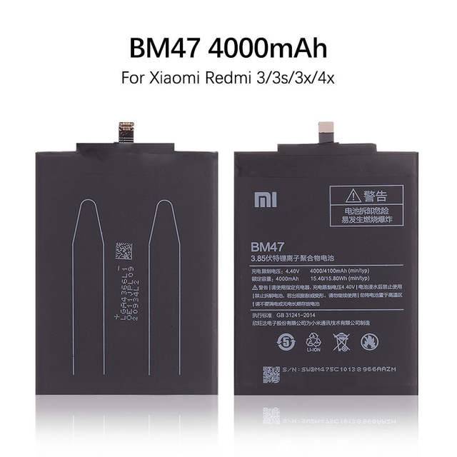 BATRE XIAOMI BM47 REDMI 3 3S REDMI 4X ORIGINAL 100%