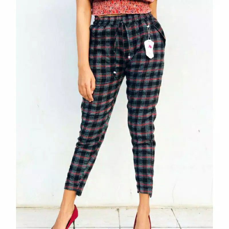 BAGGY PANTS FULL MELAR/BAGGY PANTS KOTAK KOTAK/LUNA ZARA KOTAK