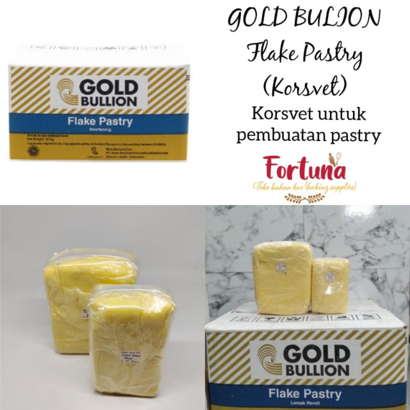 

Korsvet Gold bullion flake pastry dan Danish pastry per 500gr