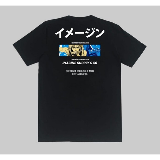 Kaos Lengan Pendek Hitam IMAGINE "MAKAIO" ORIGINAL