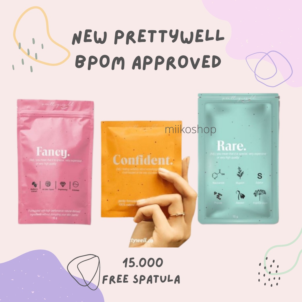 [ FREE SPATULA ] Organic Mask - PRETTYWELL Rare Fancy Confident Pretty Well/ Masker wajah organik