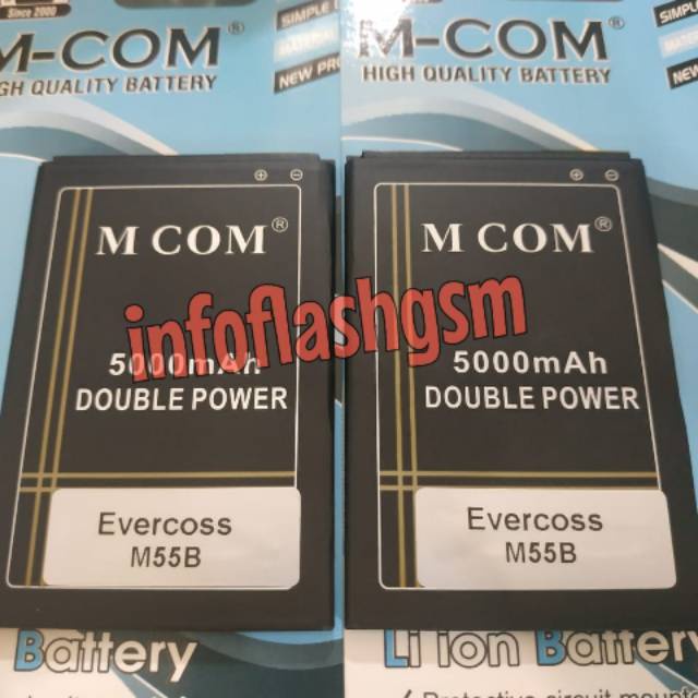 Battery Batre Baterai Double Power Mcom Evercoss Cross M55B