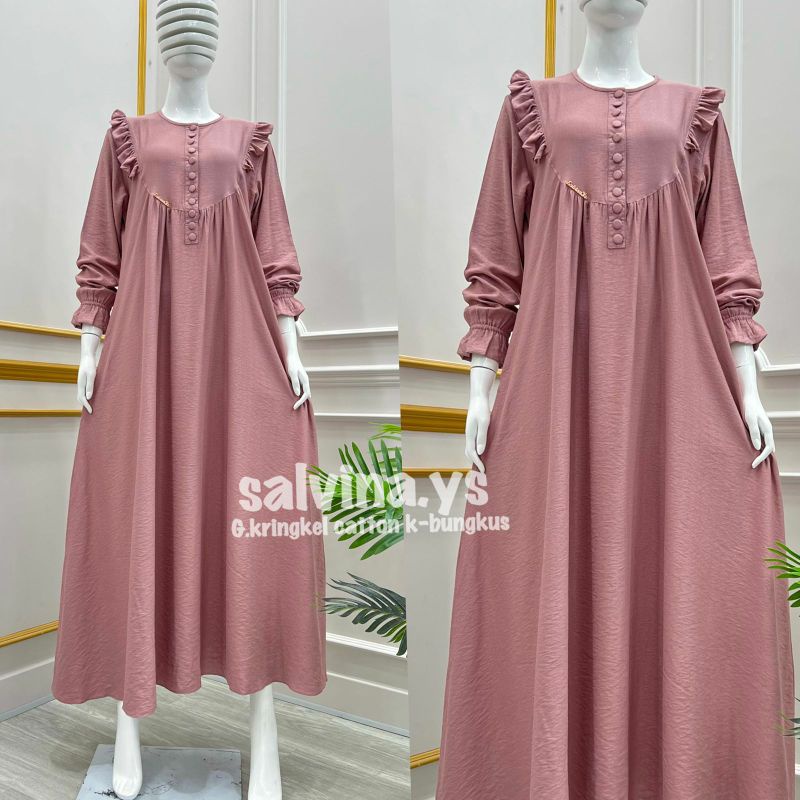 Gamis kringkel salvina Renda dada