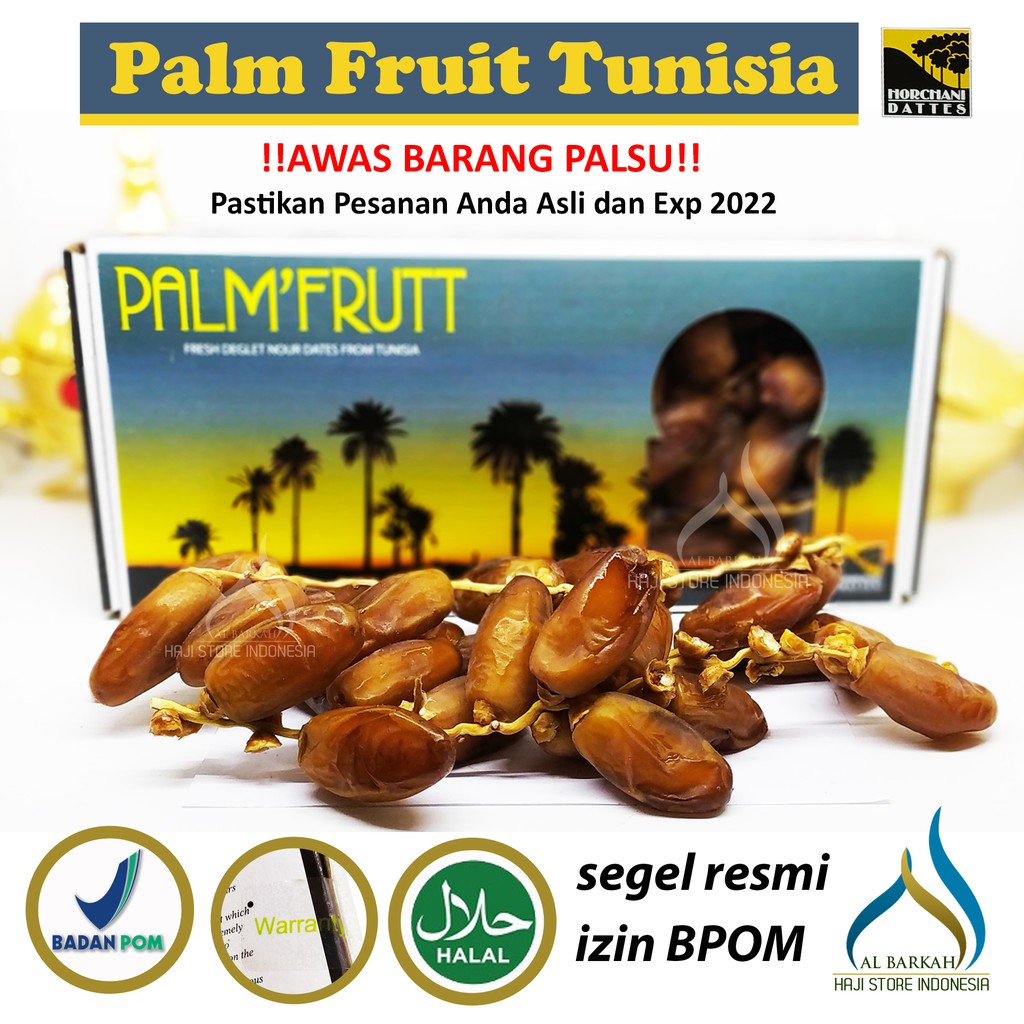 

Kurma Palm Fruit Tunisia 500gr BPOM Original Segel Resmi