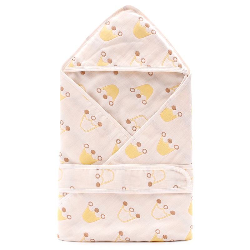Baby Blanket Selimut Topi 90*90 cm Motif Mahkota Ratu Kuning EMB0704 Ecobaby