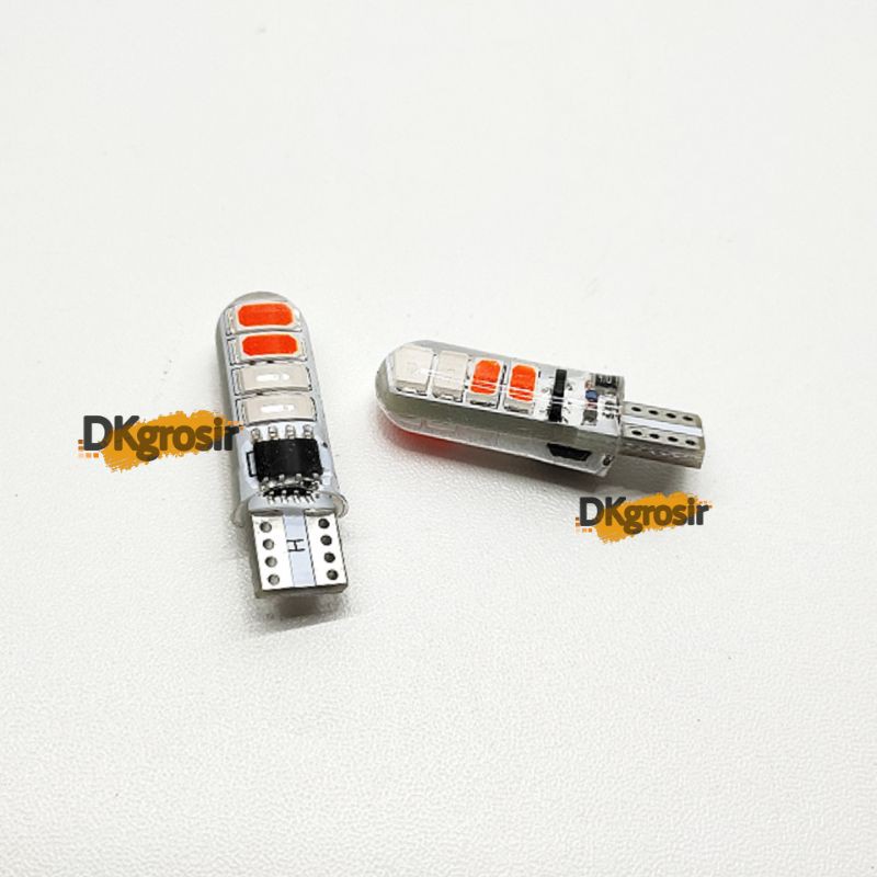 2Buah Lampu LED T10 Jelly 2 Warna Senja Sein Sen Mode Kedip-kedip-2