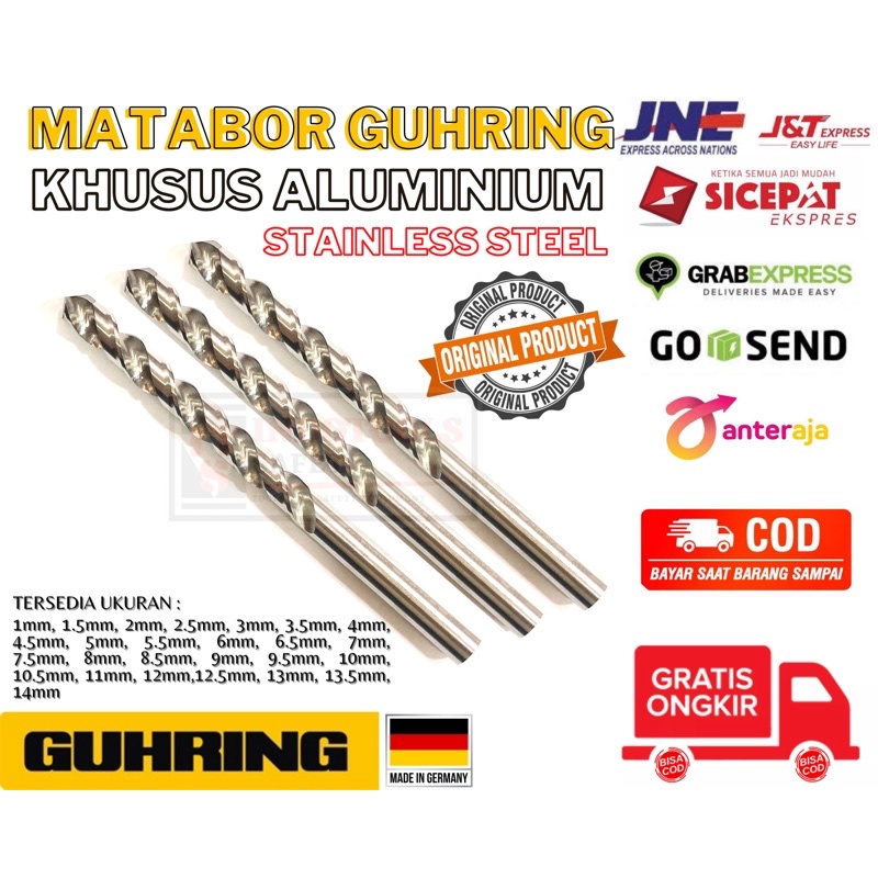 MATABOR GUHRING KHUSUS ALUMINIUM STAINLESS STEEL MADE IN GERMAN ASLI