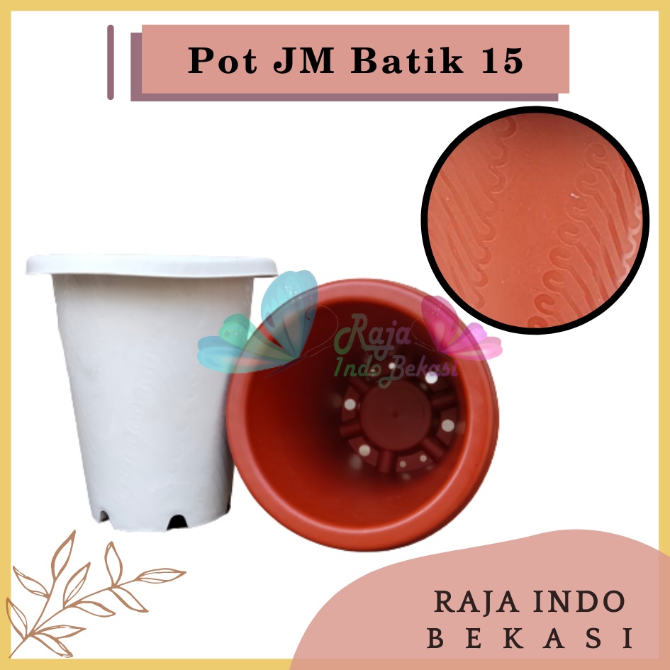 Pot Jm Ruby Batik 15 Putih Coklat Merah Bata Terraccota Terakota Pot Astor Pot Bunga Bulat Tinggi Mirip Pot Yogap 10 15  17 18 19 Tebal Murah