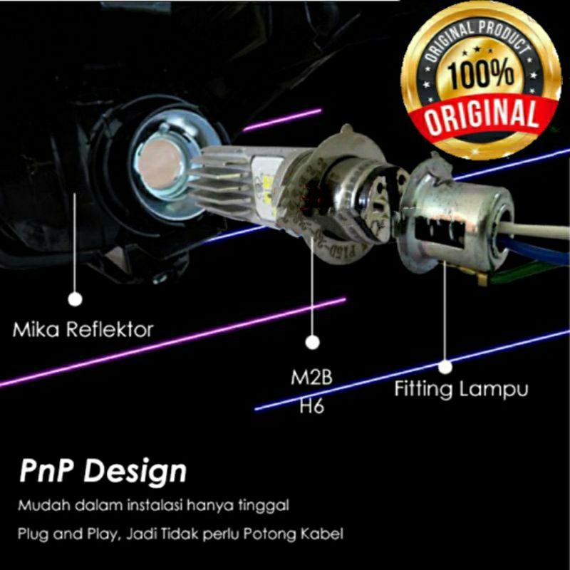 Lampu LED motor depan matic bebek SUPER TERANG untuk semua motor  soket H 6