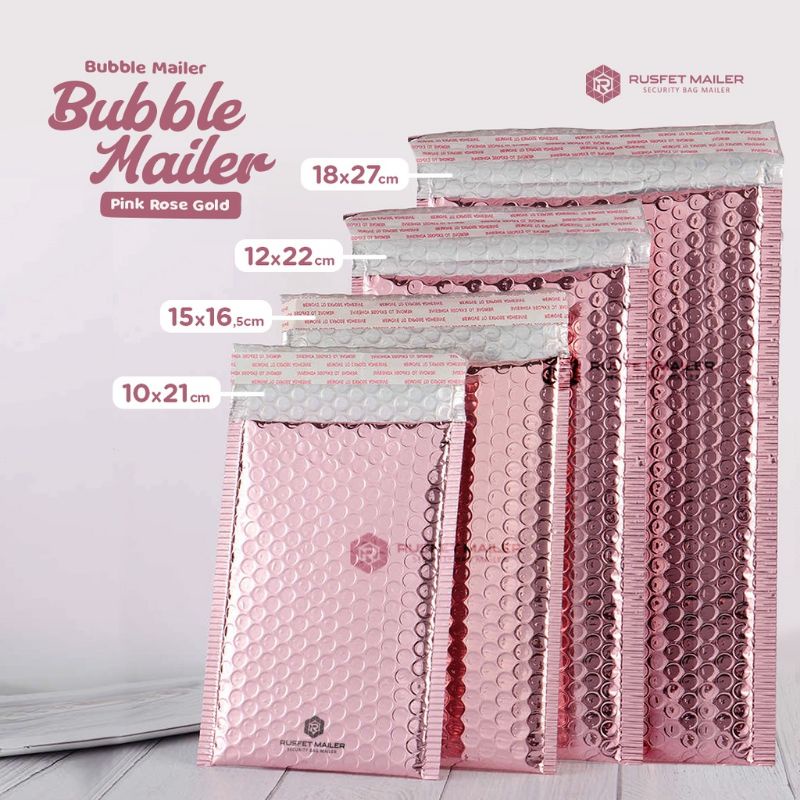 Amplop Bubble Mailer Rose Gold Premium