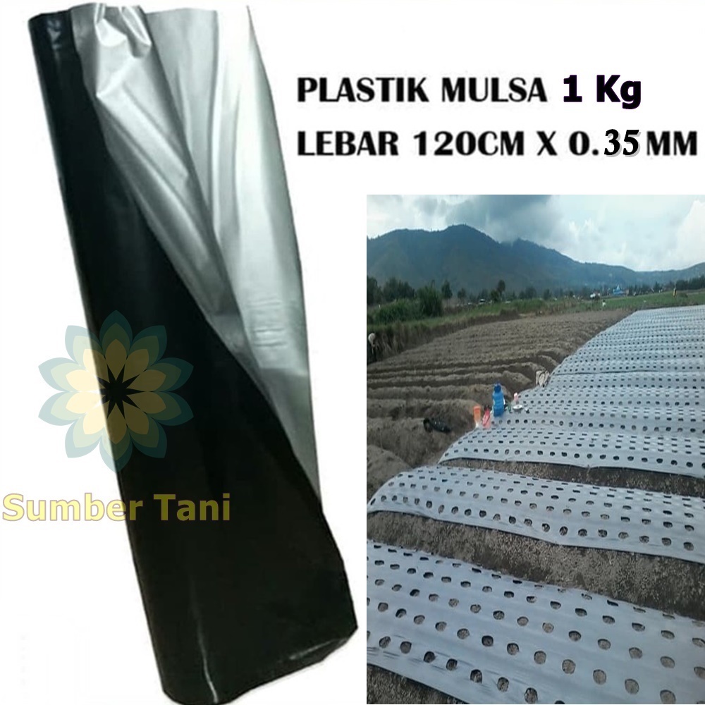 Plastik Mulsa 120 Cm Tebal 0.35 mm Mulsa Hitam Perak