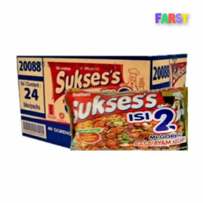 

NOODLES/MIE INSTANT SUKSES GORENG ISI 2 RASA KECAP KEMASAN DUS ISI 24 PCS