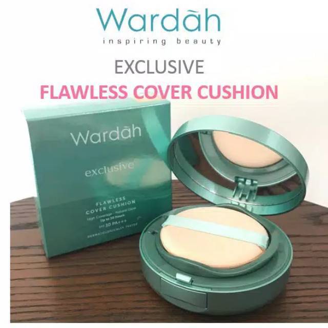 Wardah Exclusive Flawless Cover Cushion/ Bedak Wardah Glowing/ Bedak Wardah Tahan lama/  Bedak Basah