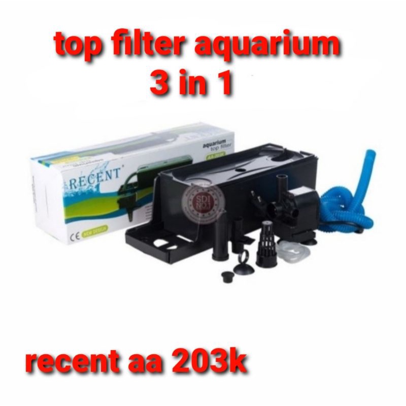 power head pompa celup aquarium +mesin+filterbox+selang top filter recent aa 203k