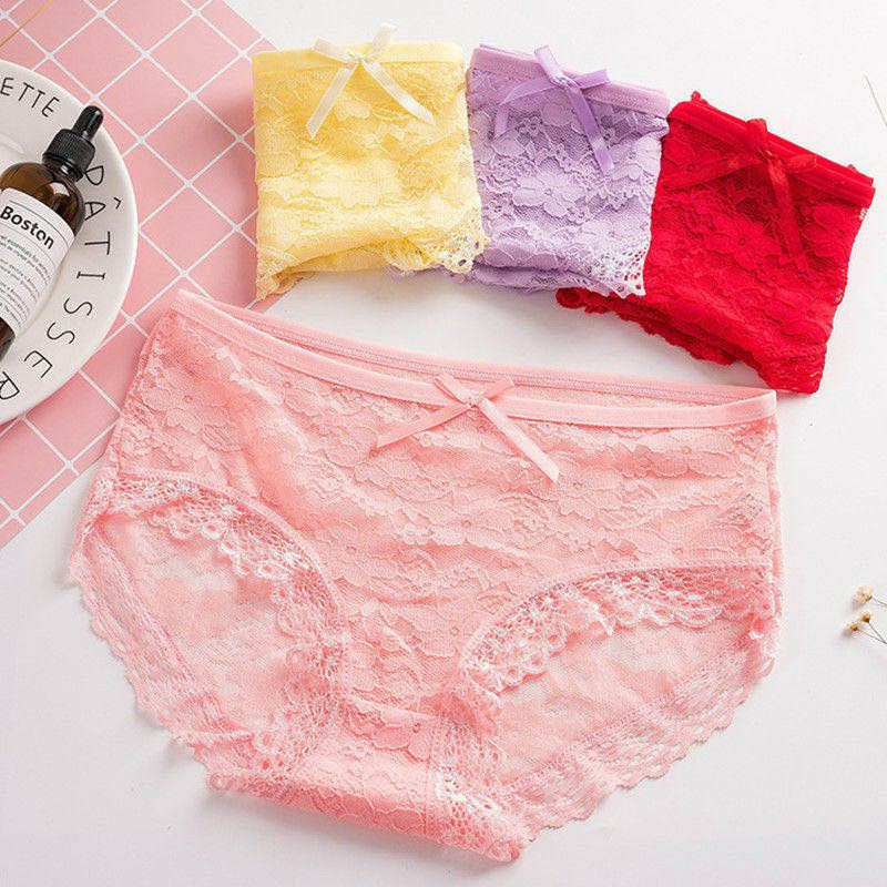 CD Renda Transparan Polos Import/ Celana Dalam Wanita Aksen Renda
