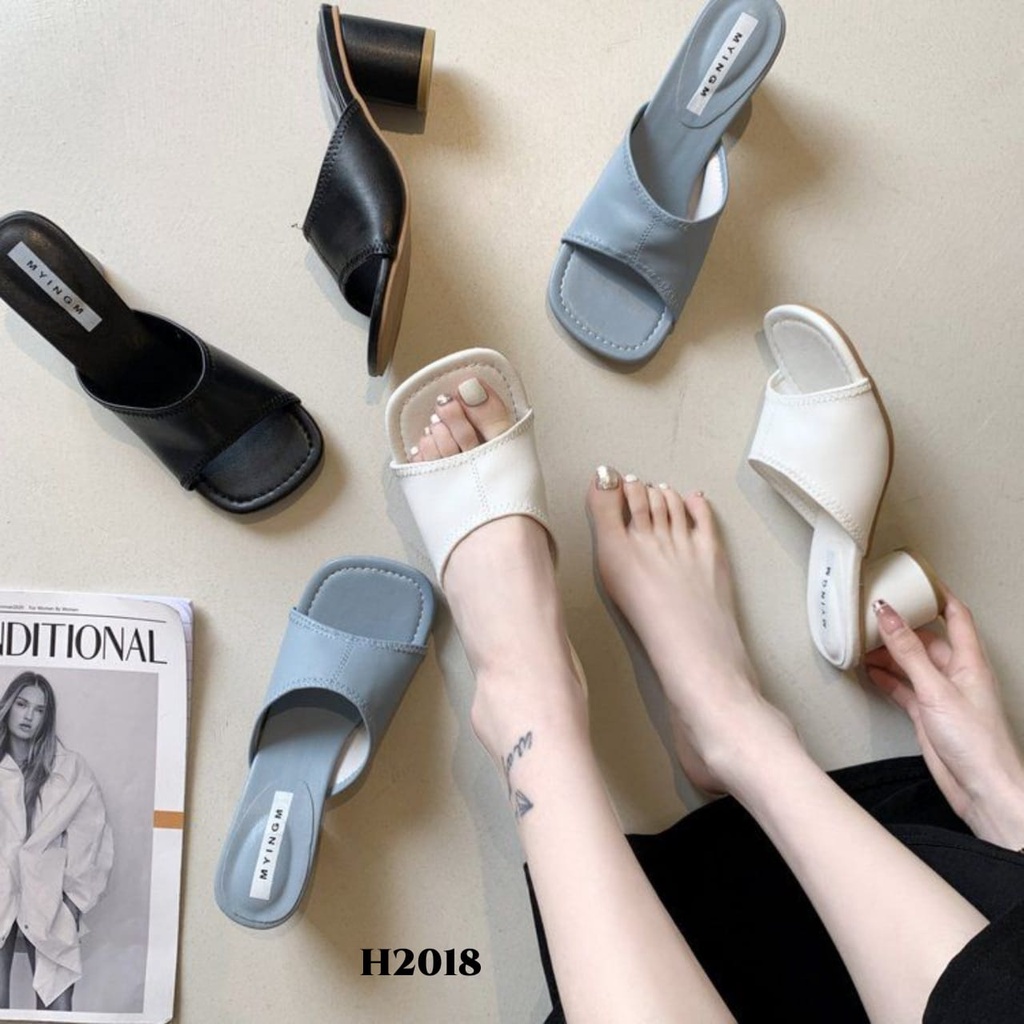 RESTOCK WYN HIGH HEELS SELOP FASHION KOREA H2018