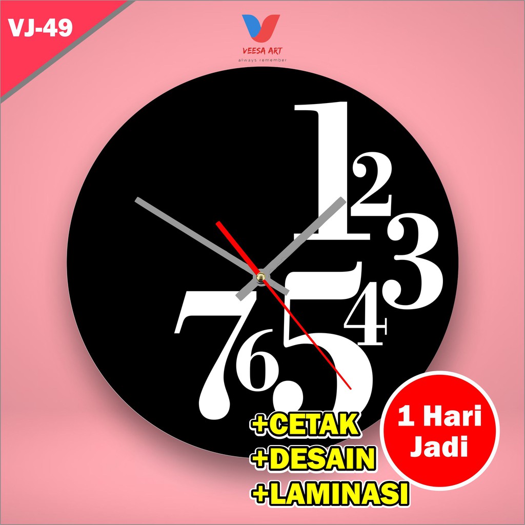 Jam Dinding home decor kamar tidur Anak cowok cewek kayu unik minimalis motif kata quote hitam murah