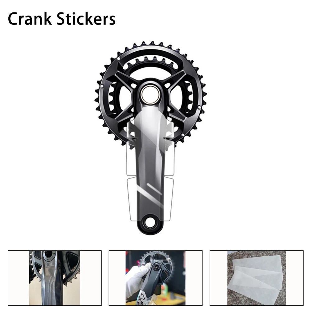 Quinton 3 Lembar Stiker Film Pelindung Crank Arm Sepeda Mtb Universal Anti Tabrakan Bahan Karbon Fiber