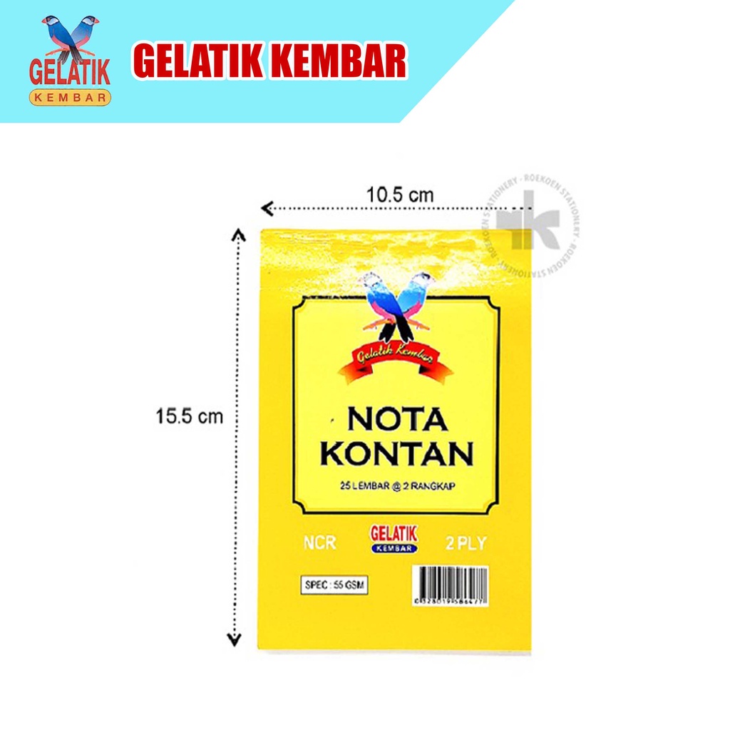 

Gelatik Kembar Nota Kecil - K2 NCR 2Ply 55gsm 108x155mm (25 set)