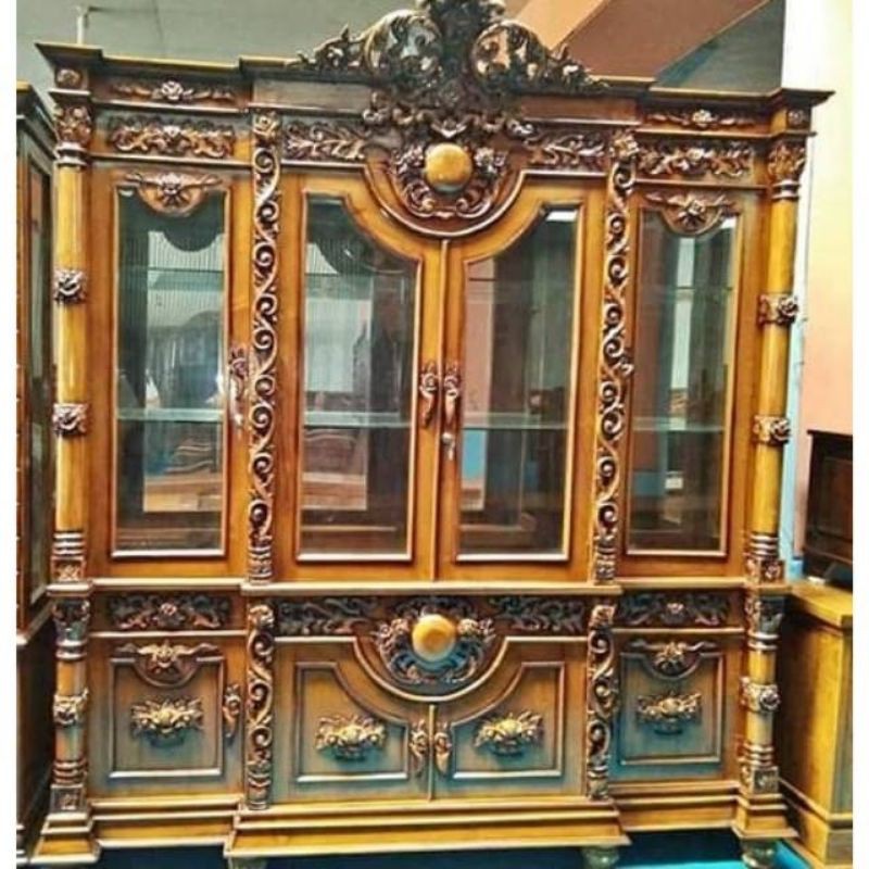 lemari pajangan mebel Jepara lemari hias furniture Jepara